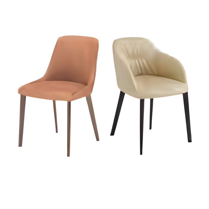 Chic Riflessi - Silla con base de 4 patas de madera