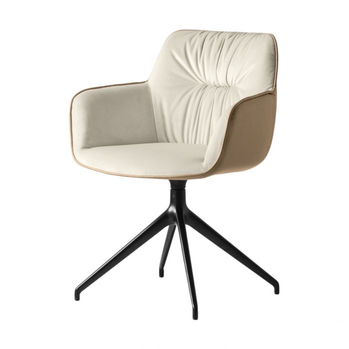 Cocoon Calligaris - Chaise pivotante rembourrée