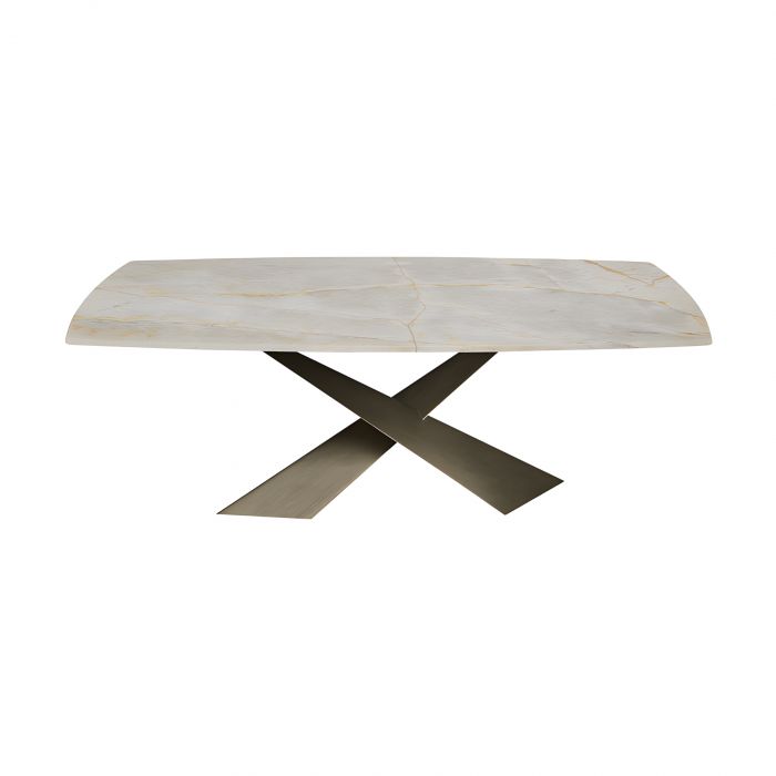 Living Riflessi - Tavolo con piano in pietra naturale