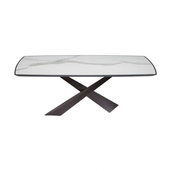 Living Riflessi - Tavolo con piano in legno e inserto in ceramica