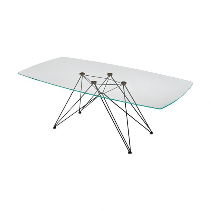 Pegaso Riflessi - Tavolo con piano in cristallo