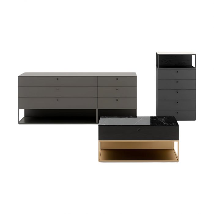 Square Novamobili - Cómoda y mesita de noche